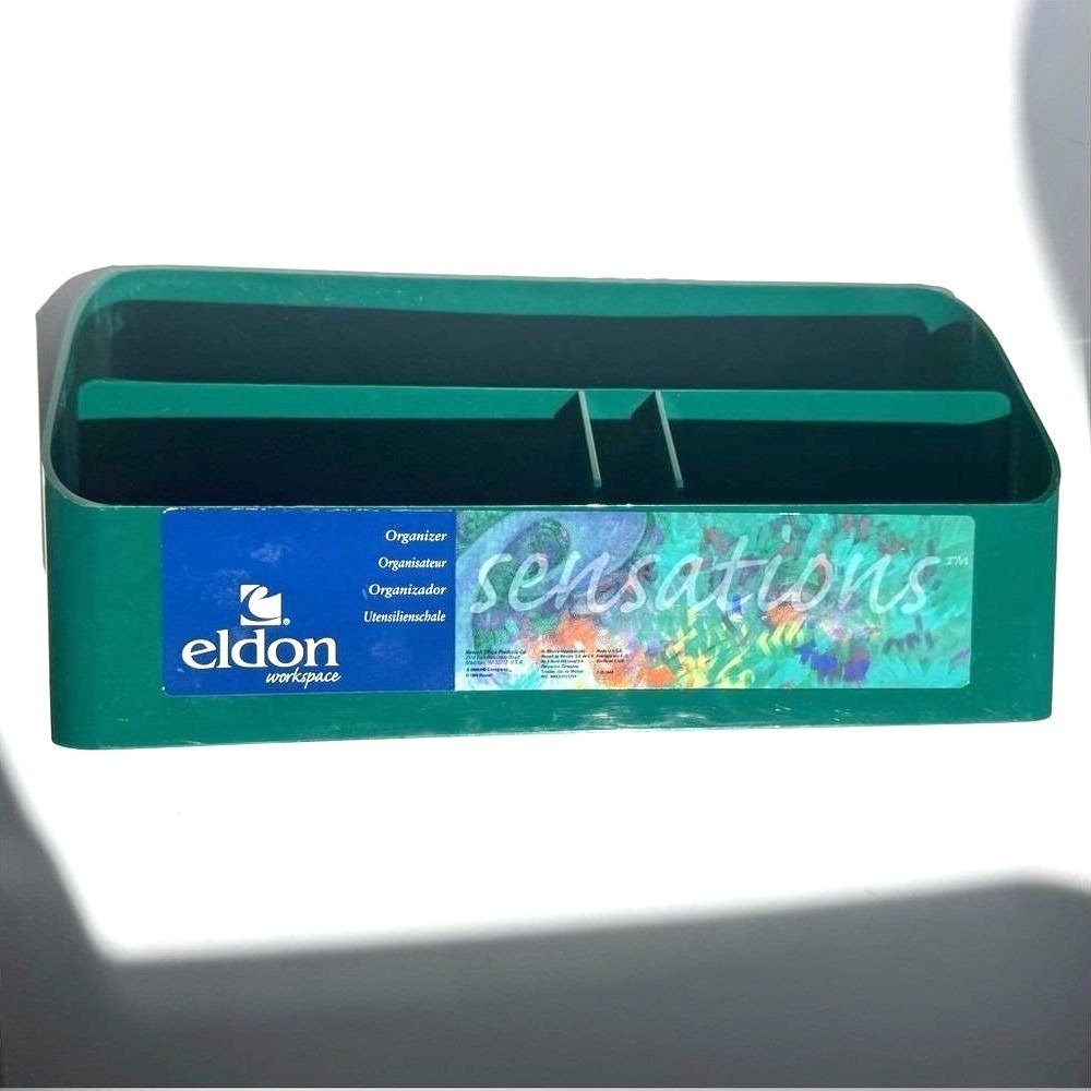 VTG 80s Eldon Desk Organizer Forest Green Acrylic Wall Option New! Office Work